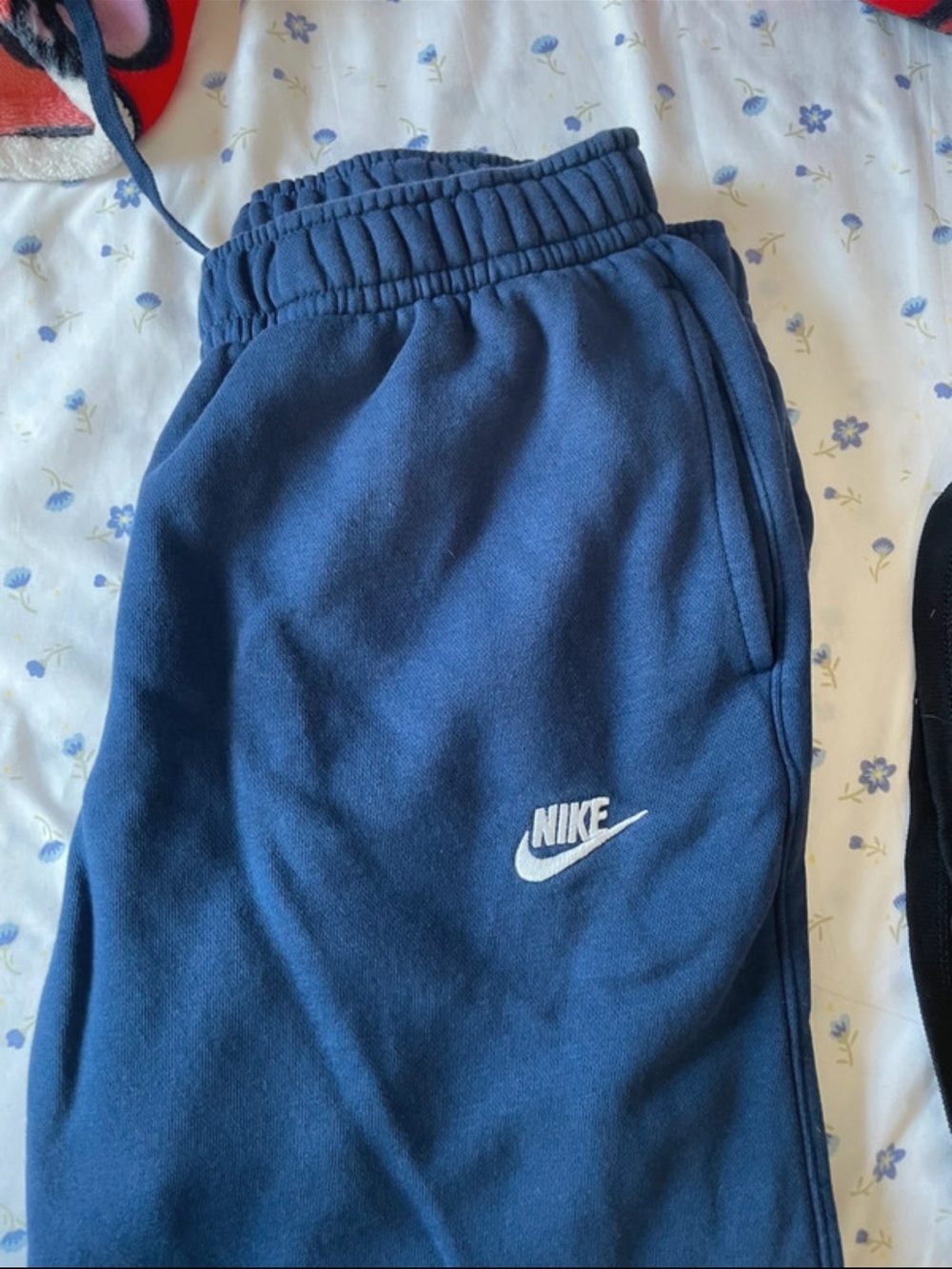 Nike Midnight Navy Fleece Joggers with White Swoosh